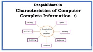 Read more about the article Characteristics of Computer?