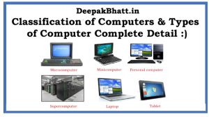 Classification of Computers & Types of Computer Complete Detail