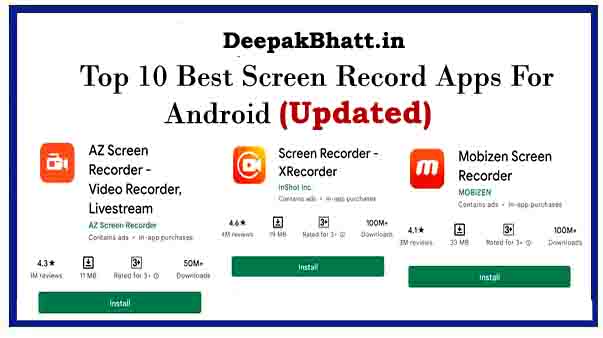 Top 10 Best Screen Record Apps For Android in 2023